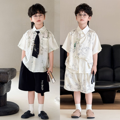 男童新中式唐装汉服夏季薄款走秀