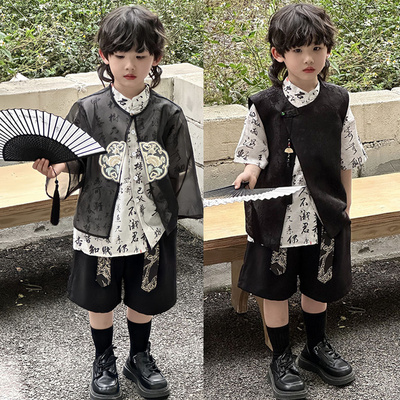 走秀礼服国潮风男童唐装礼服夏季
