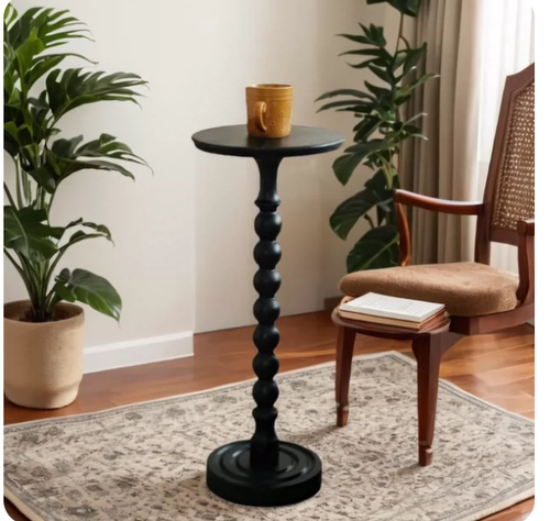 DIY自制复古实木小边几小茶几轻奢法式床头小桌子小茶几小圆桌