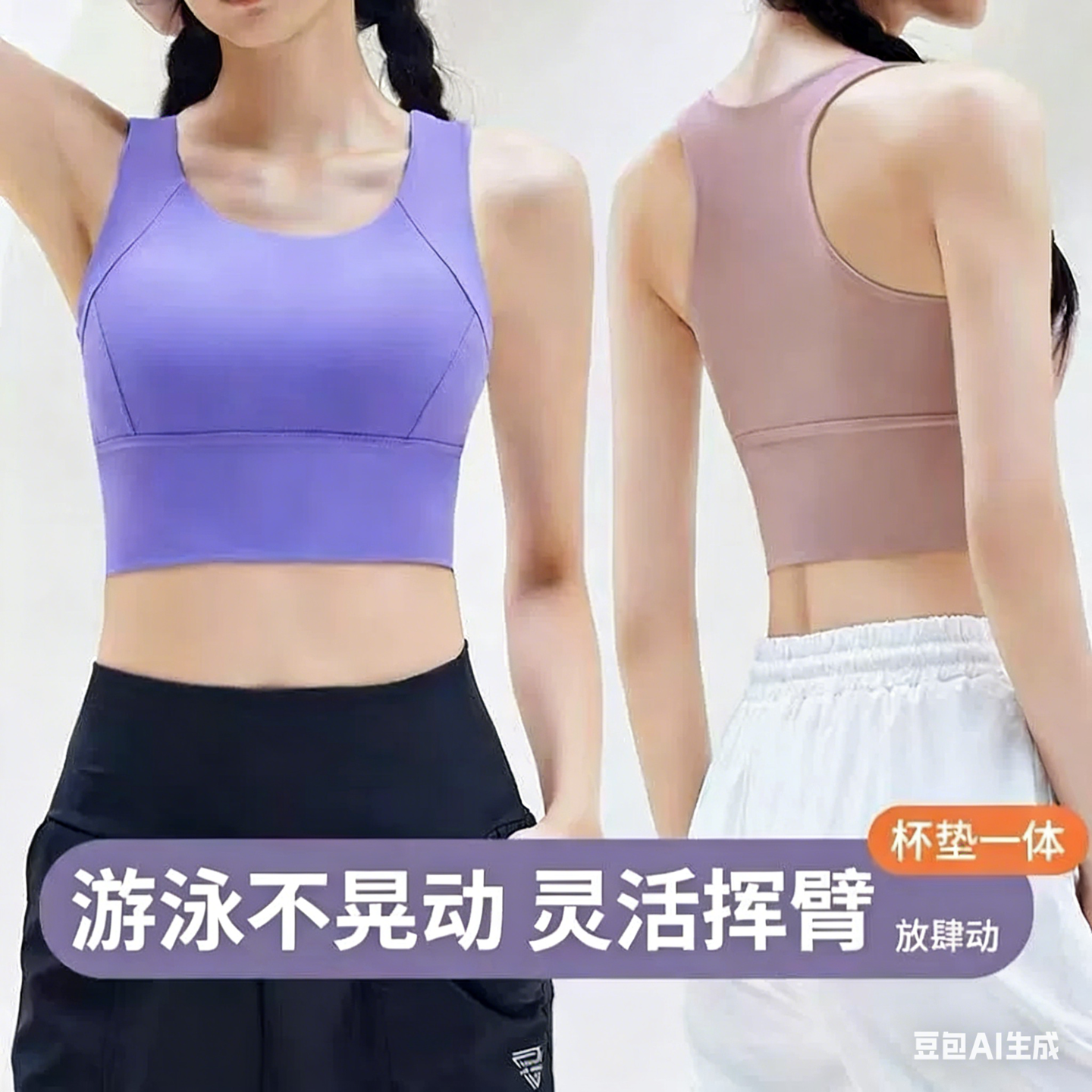 泳衣女运动分体文胸防下垂收副乳泡温泉性感网红风保守韩国ins风