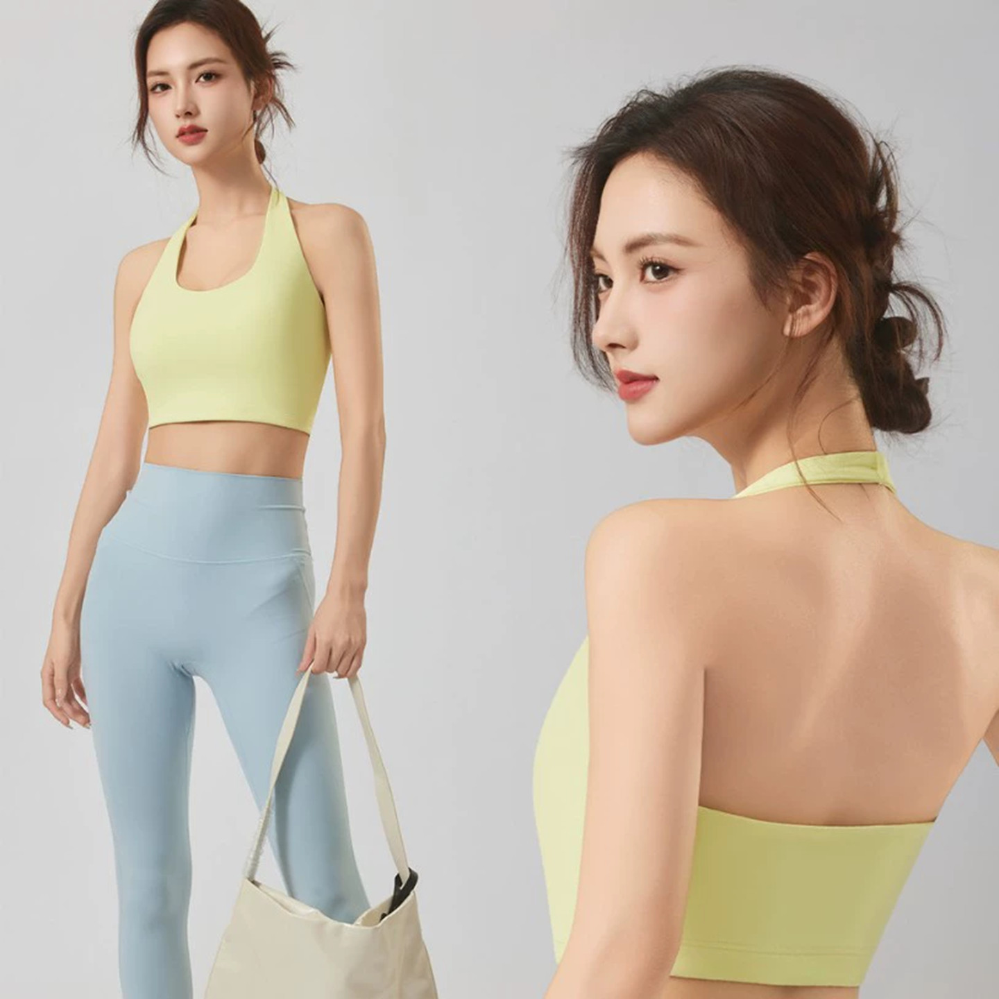 吊带女夏季带胸垫美背内衣个性挂脖背心短款露脐上衣游泳打底泳衣