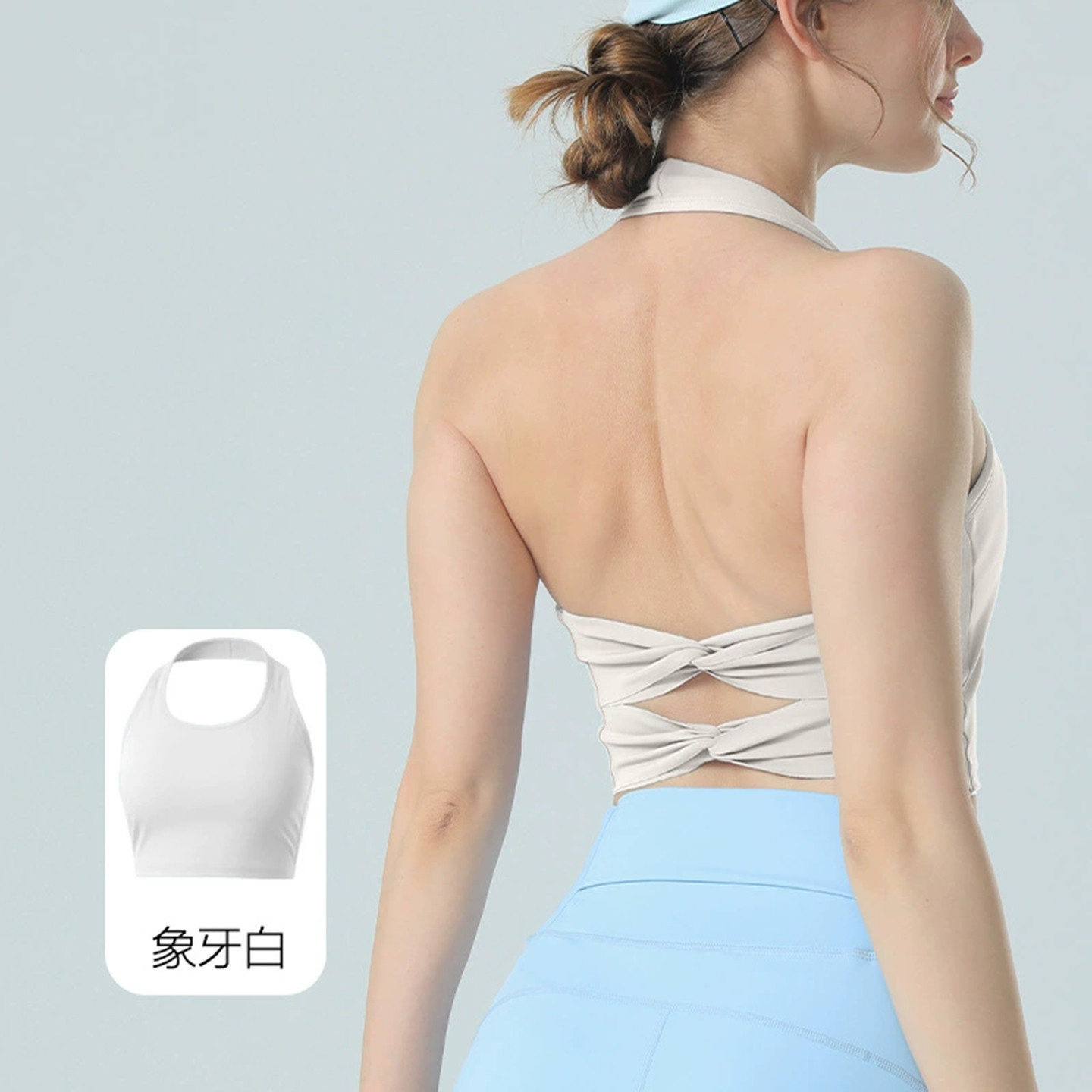 泳衣上衣单件女 小胸聚拢挂脖式游泳速干背心 单独大露背性感泳装