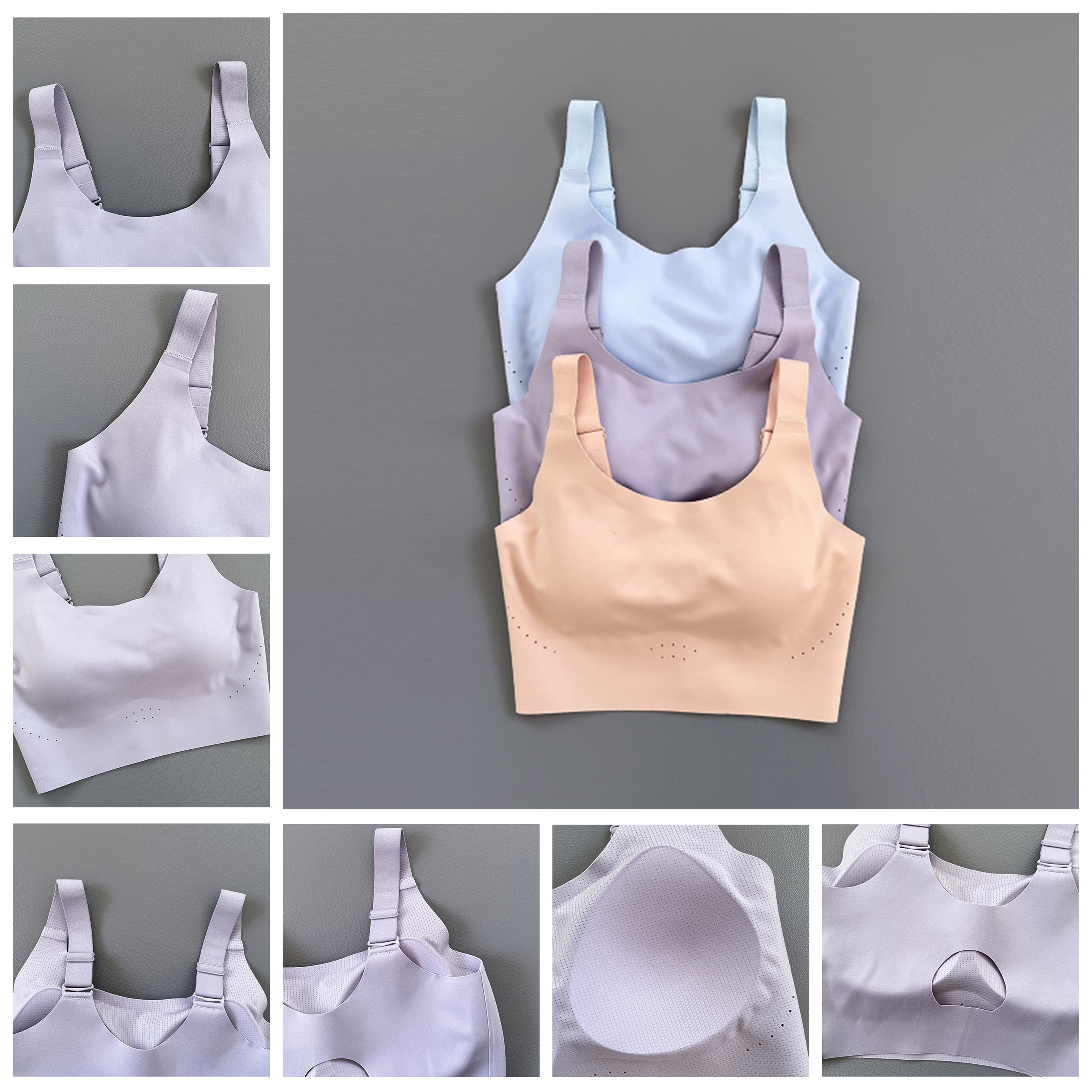 固定胸垫分体式泳衣女吊带打底背心短款内搭潜水冲浪纯色运动外穿