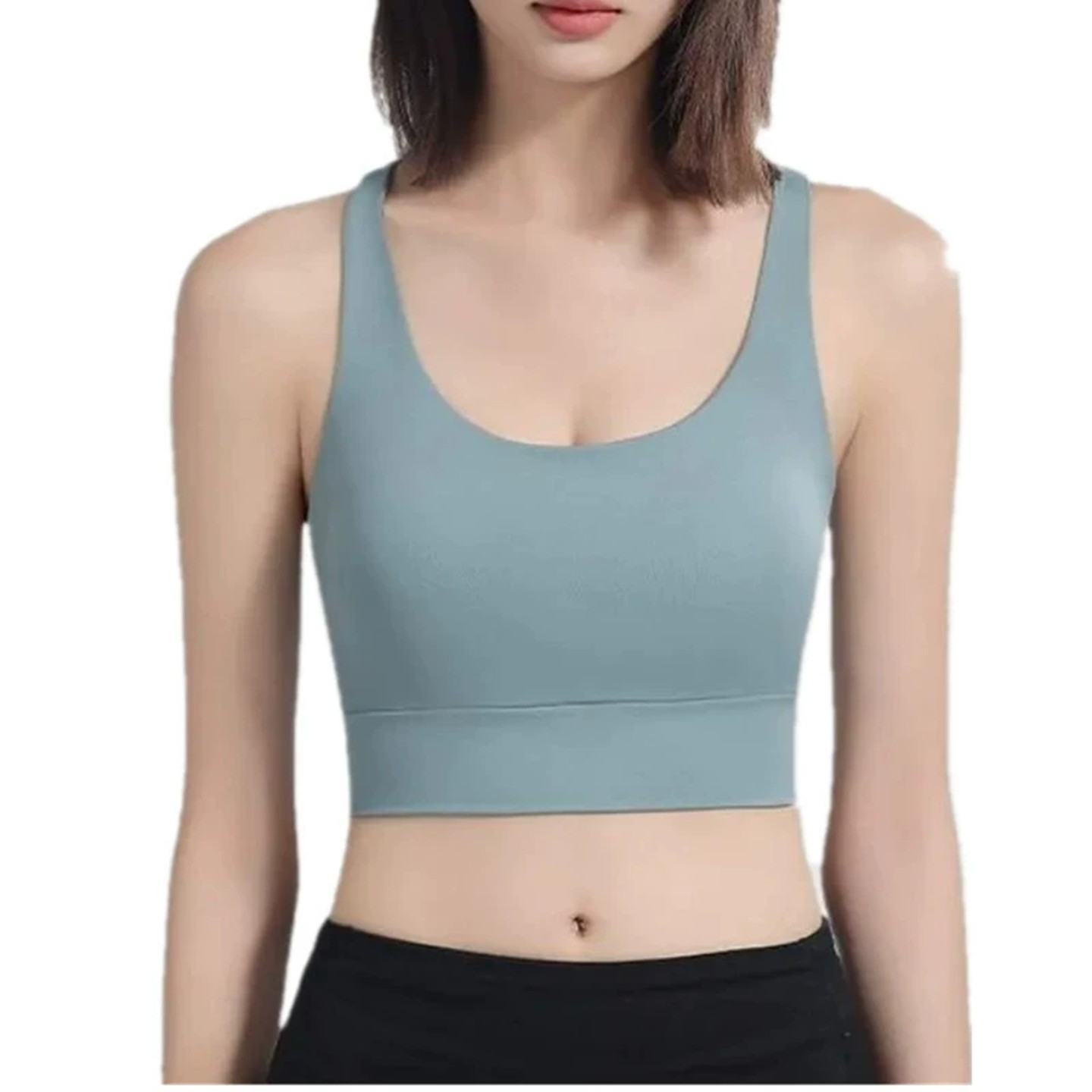 泳衣单独女士分体游泳速干裸感显瘦带胸垫一体式背心单件运动上衣