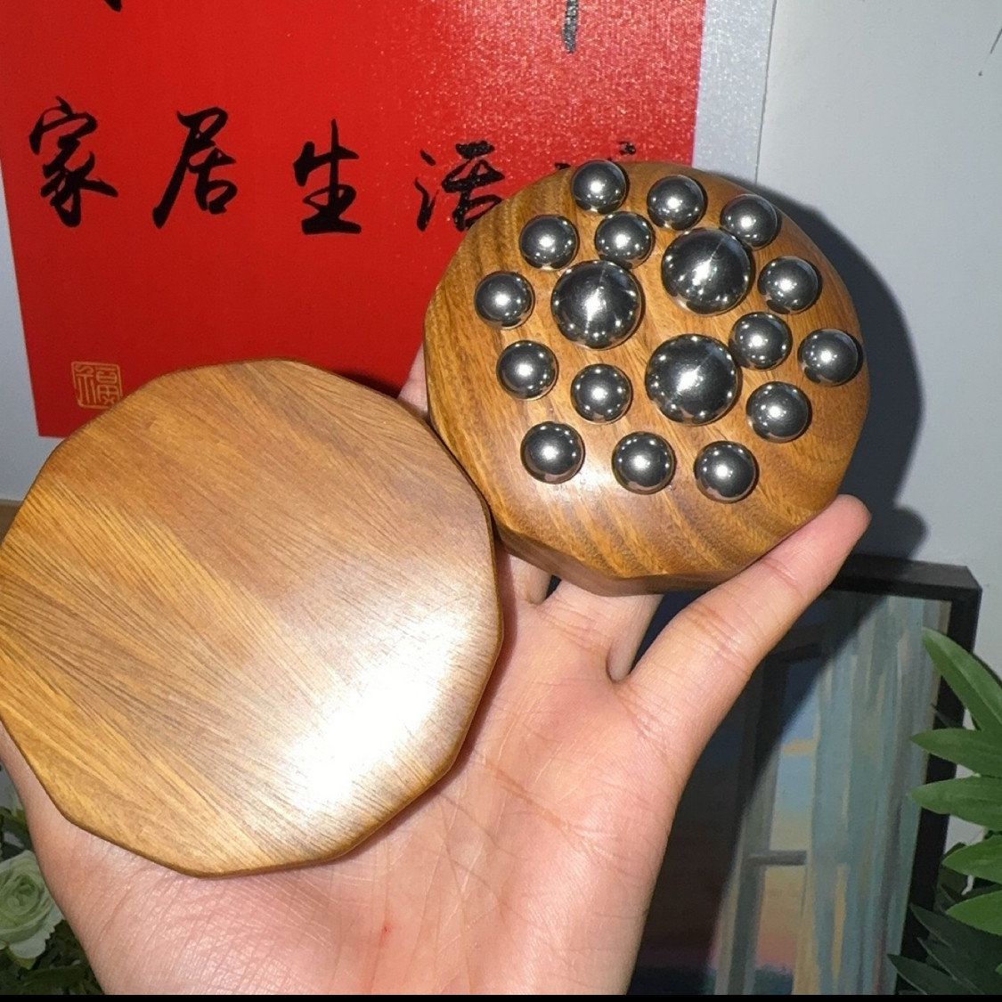 【八音盒】绿檀木不锈钢按摩珠盆底肌放松器妈妈臀改善全身经络刷