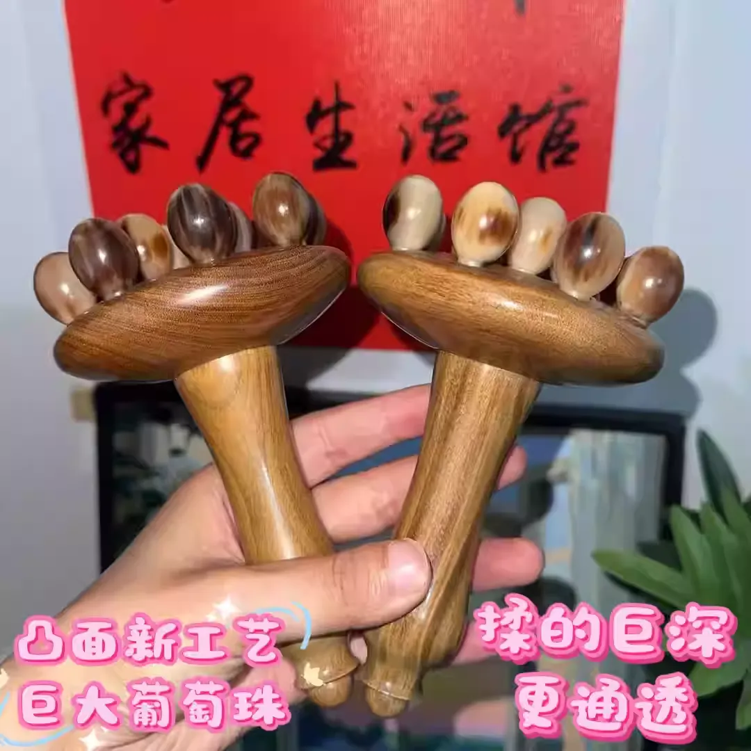 木婉锦牦牛角绿檀12钉经络按摩梳