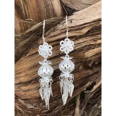 少数民族复古潮品时尚民族风耳饰女流苏气质长吊耳环苗银耳坠百搭