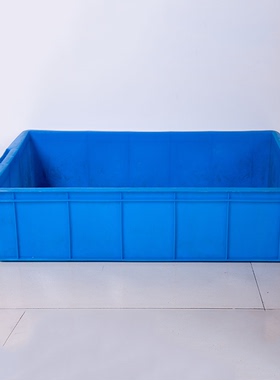 零件箱塑料周转箱蓝色胶筐650*435*160mm工厂货架箱螺丝盒