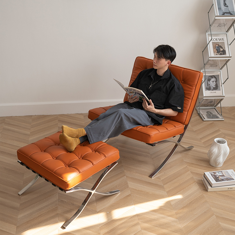 YUMU屿木巴塞罗那椅奶油风