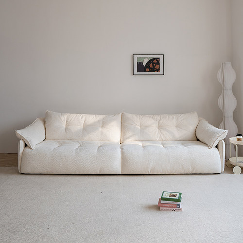 慕斯沙发网红直排猫抓布奶油风现代客厅高靠背大坐深雪尼尔沙发