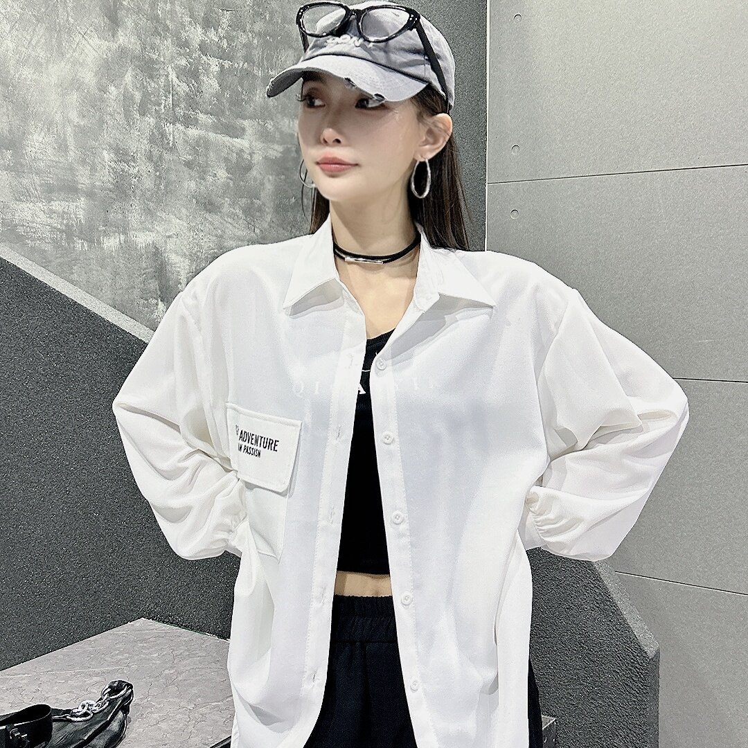 2505秋冬新款飘逸韩版衬衫百搭广场曳步舞爵士现代舞大码宽松衬衣