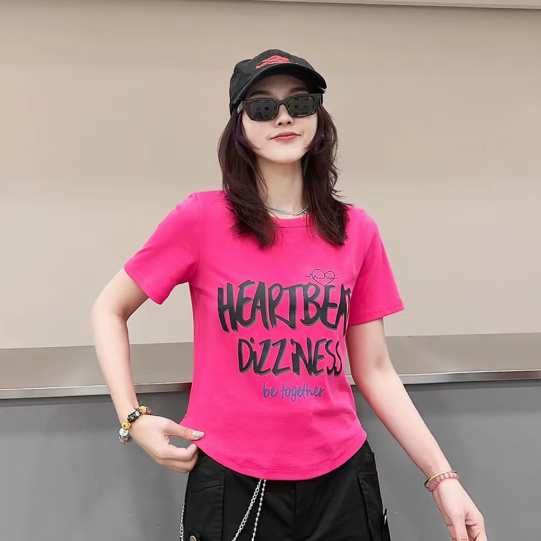 夏季新款广场曳步舞爵士现代舞休闲运动T恤圆领舞动修身上衣团服