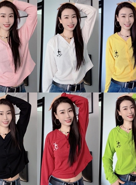 5082秋季新品多巴胺开衫卫衣雪花棉广场舞曳步舞百搭短款外套上衣