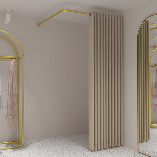 试衣间方形L形转角墙角隔断帘