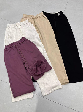 suomala卫裤女2022女装宽松显瘦冬季学生百搭时尚刺绣字母长裤