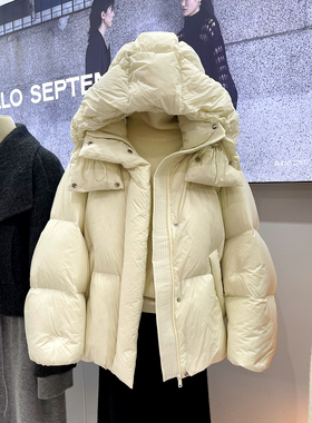 hello羽绒服女新款宽松显瘦连帽白鸭绒保暖加厚冬季外套