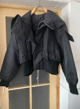 棉衣女2025冬季新款小众设计款连帽宽松短款洋气外套女潮