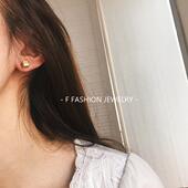 双面 美国品牌 耳钉 简洁款 满钻立体几何小方块 EDDIE BORGO