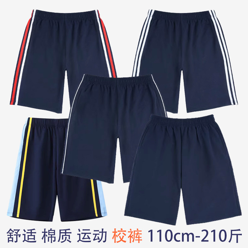 校服短裤深蓝色男女儿童夏季一杠校服/园服