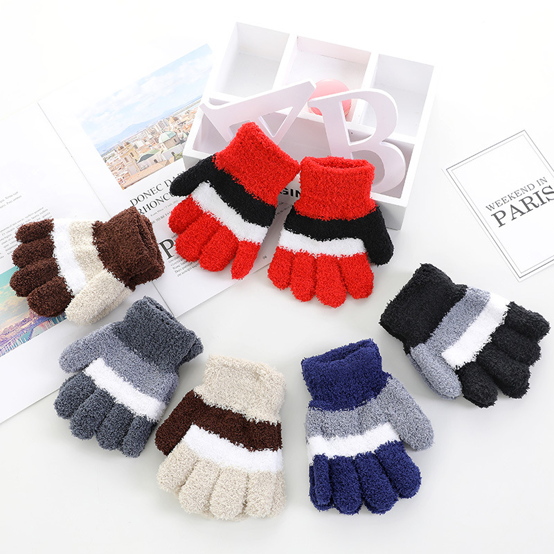 儿童魔术手套冬季韩版可爱保暖男童女童中小学生高弹力全指护手套