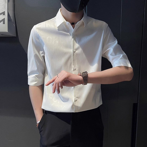 衬衫男短袖高级感休闲冰丝
