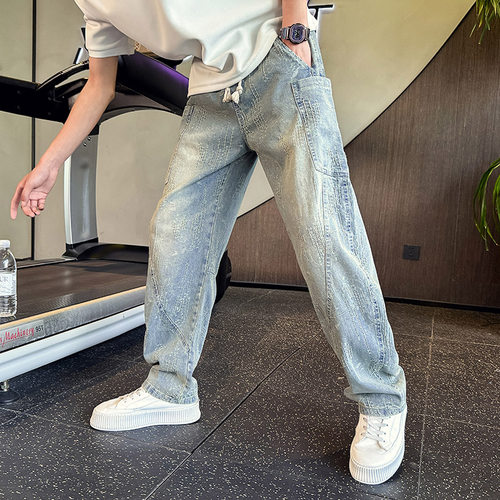 夏季薄款牛仔裤男休闲长裤直筒裤