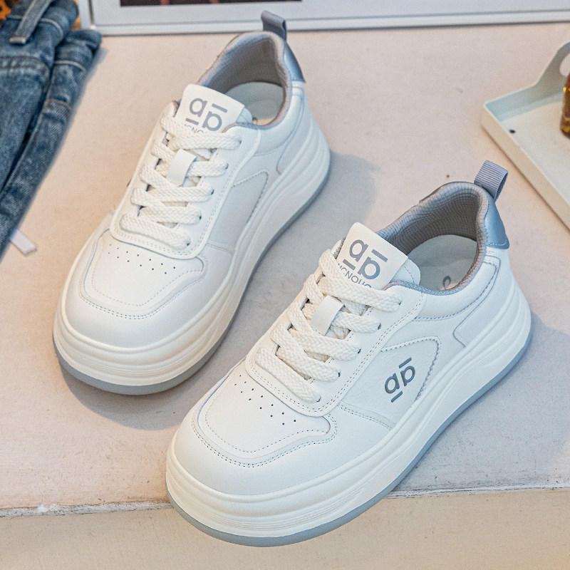 真皮女鞋41-43厚底小白鞋轻便百搭运动休闲鞋圆头系带面包鞋板鞋,女鞋,时尚休闲鞋,淘宝优惠券,粉丝福利购,淘宝优惠卷