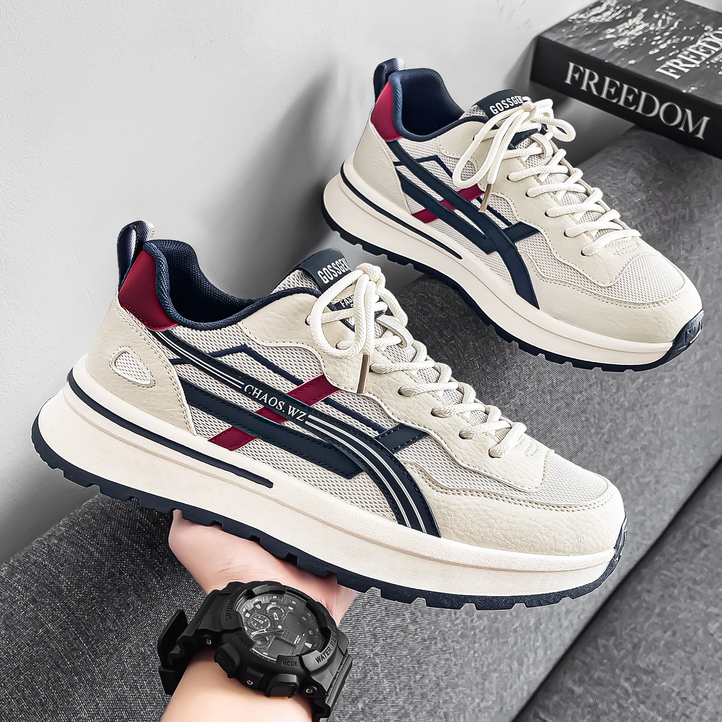 阿甘男鞋冬季运动休闲软底超火高级感学生青少年增高老爹厚底潮鞋,流行男鞋,老爹鞋,淘宝优惠券,粉丝福利购,淘宝优惠卷