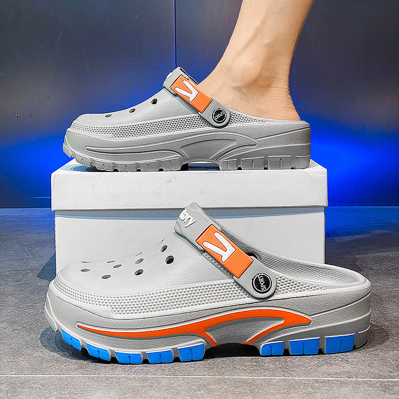 洞洞鞋男夏季外穿防滑防臭办公室上班工作青少年包头拖鞋沙滩凉鞋