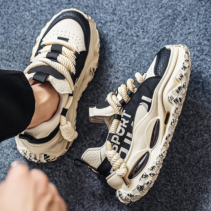 男鞋冬季青少年休闲运动增高学生百搭小众港风气垫轮胎底老爹潮鞋,流行男鞋,时尚休闲鞋,淘宝优惠券,粉丝福利购,淘宝优惠卷