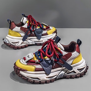 潮牌高级感老爹鞋男鞋冬季隐形内增高6CM运动休闲2025新款运动鞋