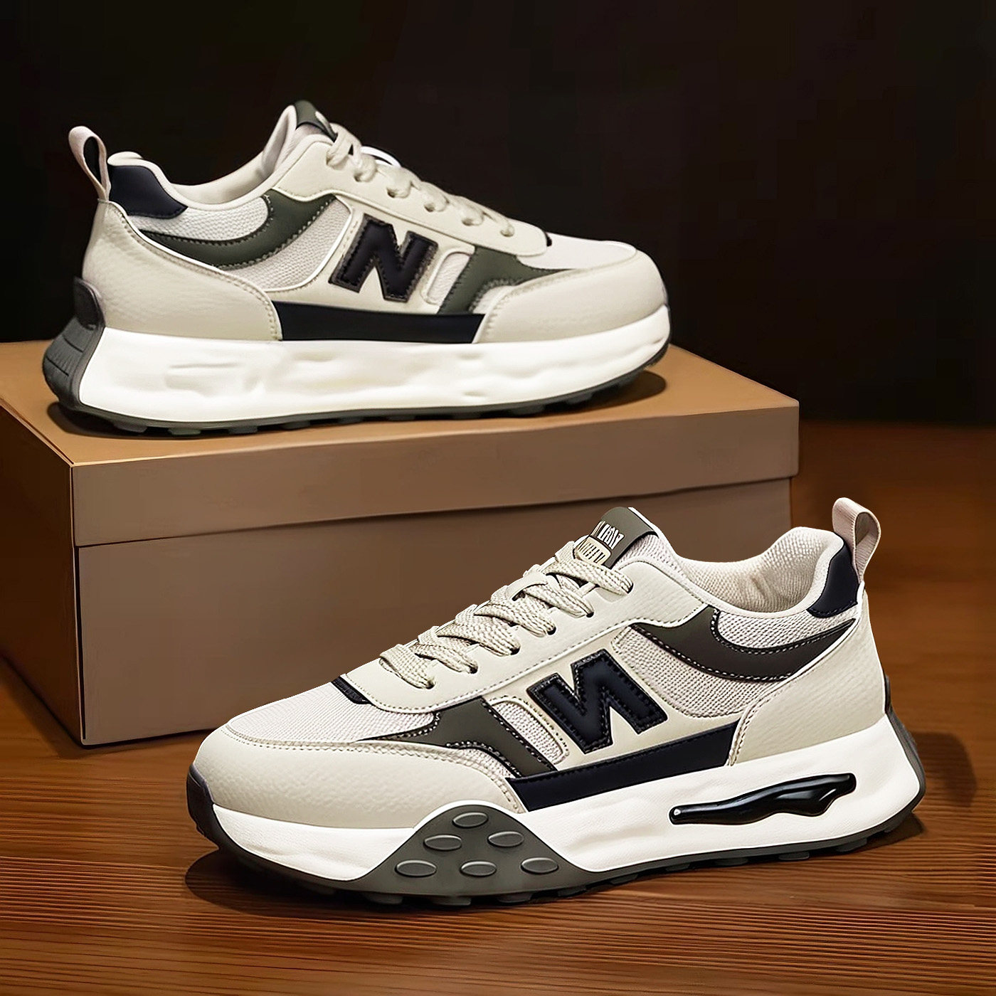 欧洲站阿甘男鞋春季学生休闲软底舒适厚底增高运动高级感老爹潮鞋,流行男鞋,时尚休闲鞋,淘宝优惠券,粉丝福利购,淘宝优惠卷