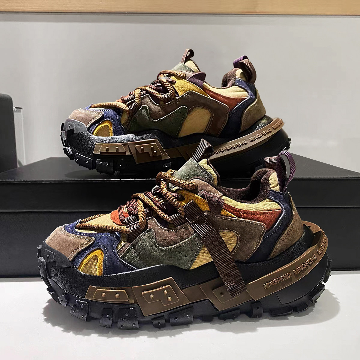 欧洲站男鞋冬季运动休闲学生增高痞帅坦克轮胎鞋超火复古老爹潮鞋,流行男鞋,老爹鞋,淘宝优惠券,粉丝福利购,淘宝优惠卷