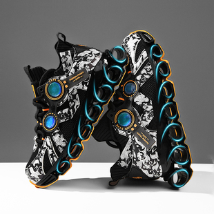 4546减震刀锋网鞋 透气运动防滑初中生青少年跑步大码 夏季 椰子男鞋