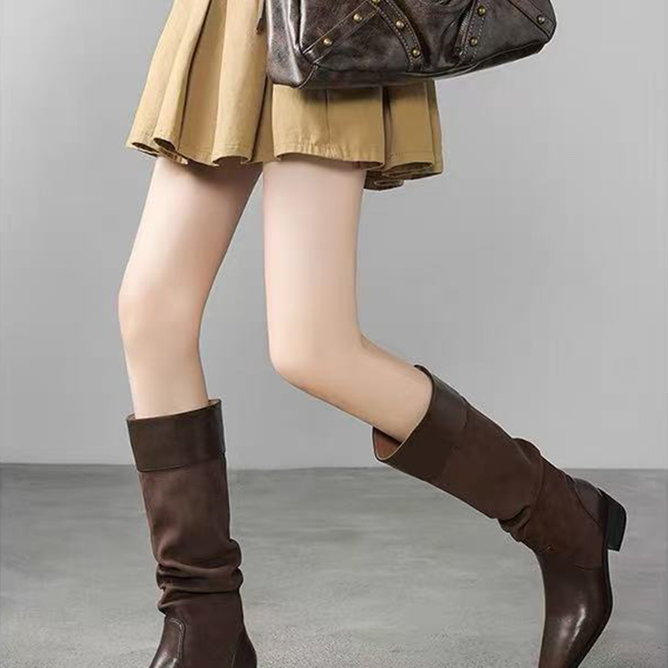 2025新款秋冬长筒靴骑士靴堆堆靴