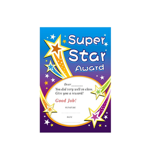 儿童英语之星奖状纸小学生英语小奖状幼儿园English star培训班英文进步奖励荣誉证书创意可写字a5英语表扬信