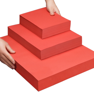 中国红宣纸剪纸专用折纸正方形大红色对联书法专用纸幼儿园儿童刻纸作品纸手工春节窗花纸剪纸双面福字大红纸