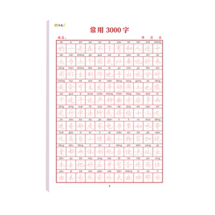 高频常用3000字练字纸小学生楷书三千字硬笔书法练字帖儿童钢笔铅笔字练习纸优美句子好词好句好段描红积累本