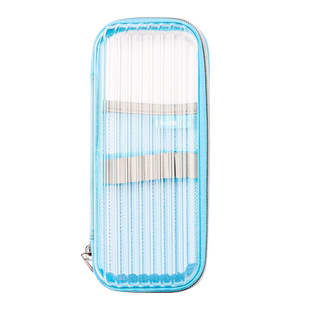 PET耐摔透明笔袋考试专用装文具的分层笔盒纯色简约小学生学习收纳中考高考学生文具盒铅笔盒多层文具袋防水