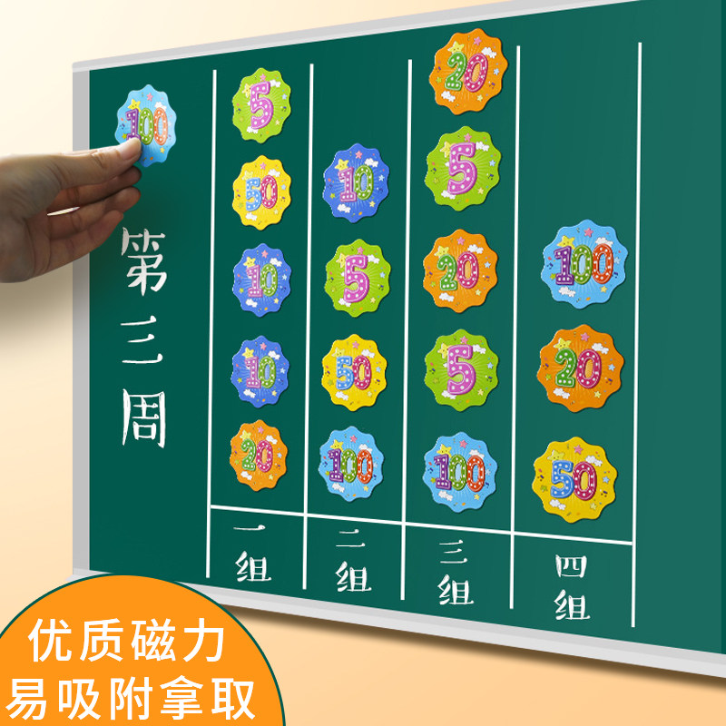 现货花形积分磁力贴磁黑板贴小学生班级评比栏小T组积分表磁贴花