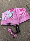 卡通可爱凯蒂猫全自动节节收晴雨两用黑胶遮阳伞学生太阳伞防晒伞