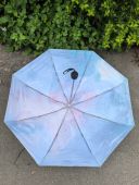 新款 便携加固防风女生晴雨伞 小清新星落五折白胶加厚折叠太阳伞