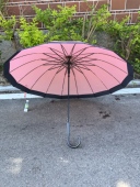 男女通用防风学生扛风雨伞 和风接边加固16骨素色长伞 出日本 日式