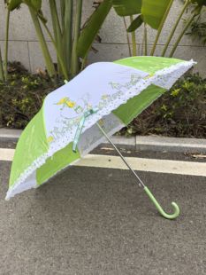 便宜出 微瑕疵长伞 可爱卡通女孩洛丽塔加固纤维防风自动轻量便携