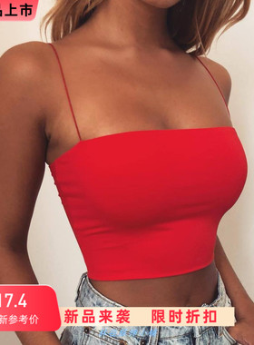 2019 combed cotton sling tube spot精梳棉吊带抹胸女装