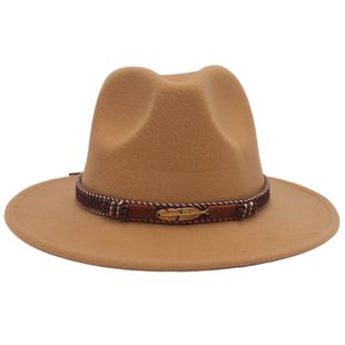 欧美男女英伦外贸帽子民族风藏族宽檐藏式礼帽fedora hat费多拉帽