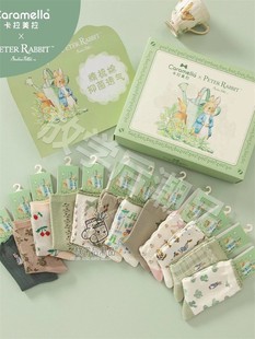 caramella卡拉美拉比得兔联名款香草绿女士中筒袜