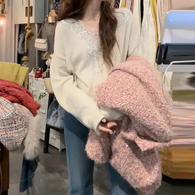 冬新款复古长袖针织衫毛衣