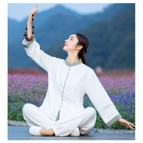 棉麻上衣休闲裤两件套太极服套装