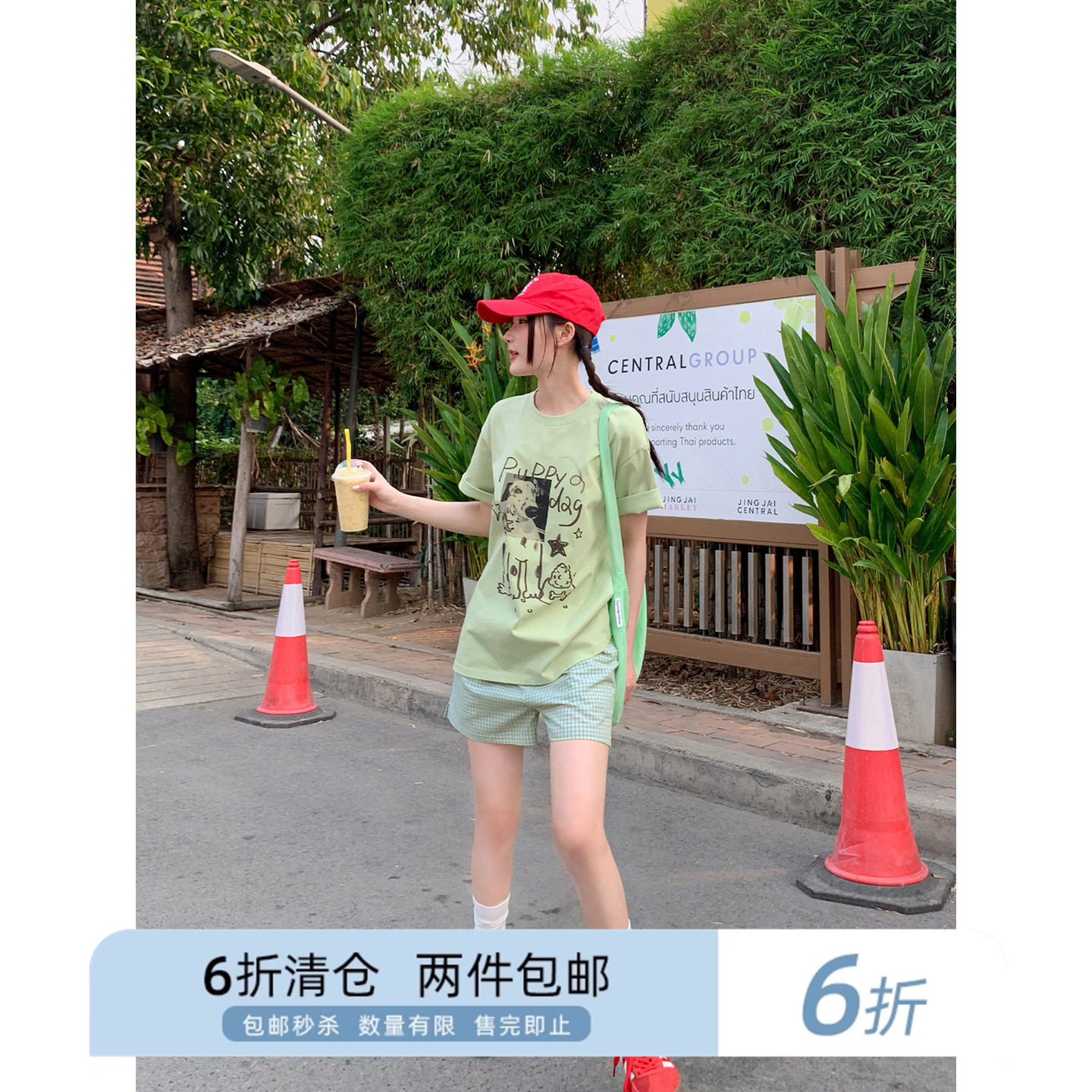 你好卡农 小众韩系黄蓝格纹休闲短裤女夏季新款小个子宽松阔腿裤,女装/女士精品,休闲裤,淘宝优惠券,粉丝福利购,淘宝优惠卷